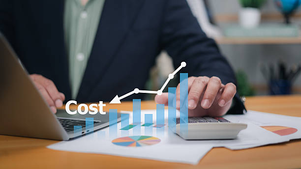 Businessman analyzing cost optimization and expense management with data analysis for budget planning and digital transformation, Modern finance, business strategies, operational efficiency.